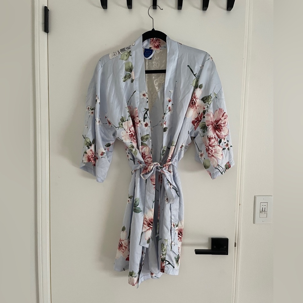 Apt. 9 Floral Kimono Robe - Light Blue and Pink